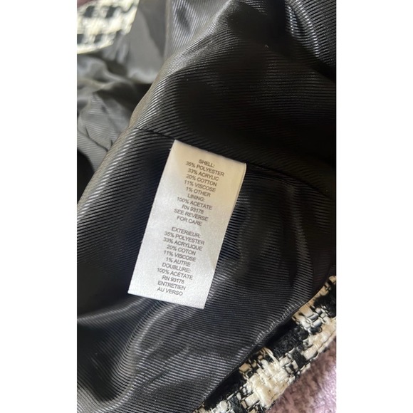 Tahari Cropped Black and White Tweed Jacket - S - Picture 8 of 8